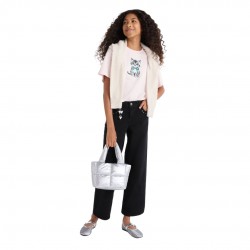 Girls' Baggy Straight Studded Denim Jeans