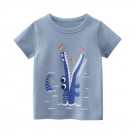 Toddler Boys Ocean Crocodile Graphic T-Shirt – Short Sleeve Cotton Tee