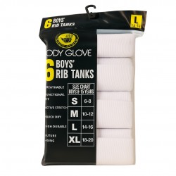 Body Glove Boys’ 6-Pack Rib Singlet Tanks  Body Glove Boys’ 6-Pack Rib Singlet Tanks