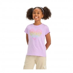 Cat & Jack Girls' Short Sleeve Leopard Printed Heart Graphic T-Shirt - Lavender