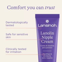 Lansinoh Lanolin Nipple Cream – 100% Natural Breastfeeding Balm for Sore Nipples