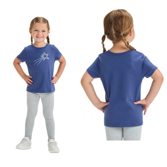 Toddler Girls' Short Sleeve Navy Star Graphic T-Shirt - Cat & Jack™ Navy Blue