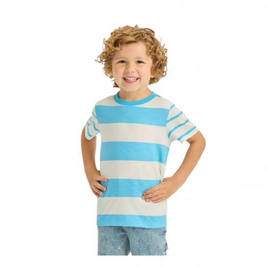 Toddler Boys' Short Sleeve Jersey Knit T-Shirt Cream Bue - Cat & Jack