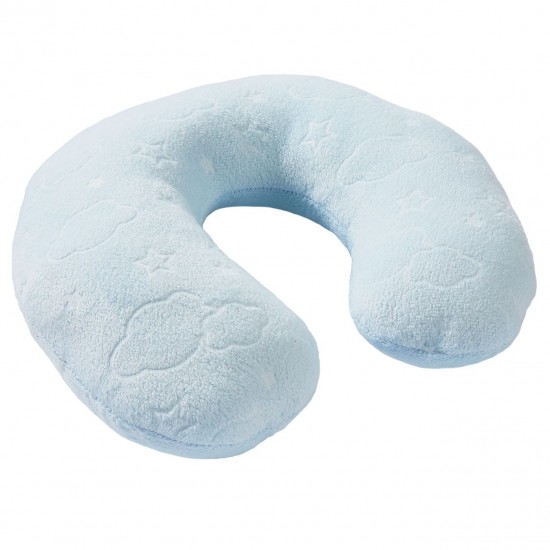 Mink and Sherpa Baby Blanket and Neck Pillow Set - Blue