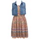 Bonnie Jean Girls' 2-Piece Denim Vest Dress Set Outfit