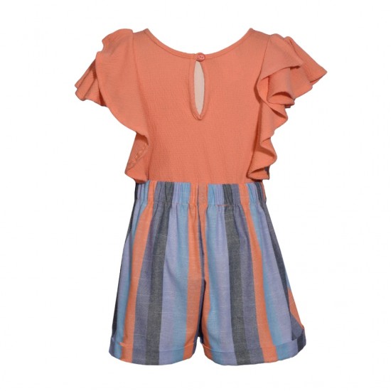  Bonnie Jean Kecia Striped Big Girl Romper 