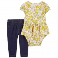 Carter's 2-Piece Floral Peplum Bodysuit and Pant Set - Baby Girl 