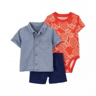 Carter's 3-Piece Pineapple Shorts Top  and Bodysuit Set - Baby Boy