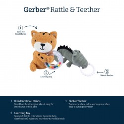 Gerber 2-Piece Baby Girls Cat & Mouse Rattle and Teether Set Gerber 2-Piece Baby Girls Cat & Mouse Rattle and Teether Set