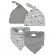 Modern Moments 4-Piece Baby Neutral 4-Piece Triangle Caps and Bibs Set