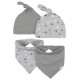 Modern Moments 4-Piece Baby Neutral 4-Piece Triangle Caps and Bibs Set