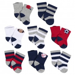 Baby Boy 8-Pack Baby Boys All Star Jersey Wiggle Proof Socks