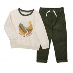 Baby and Toddler Boy Keep on Climbing Corduroy Pants Set - by Bon Bebe 