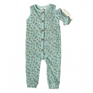 Willow + Whimsy 2-Piece Sleeveless Coverall & Headband Set.