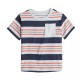 Baby & Toddler Boy Jumping Beans Striped Chest Pocket Tee - Navy Coral Stripe