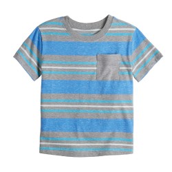 Baby & Toddler Boy Jumping Beans Striped Chest Pocket Tee - Multi Blue Stripe