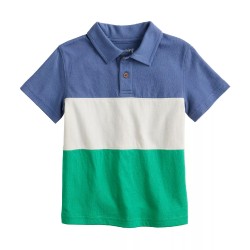 Baby & Toddler Boy Jumping Beans Colorblock Short Sleeve Polo Shirt - Dusty Blue Green