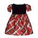 Bonnie Jean Stretch Velvet & Taffeta Plaid Party Dress Newborn -9 M 