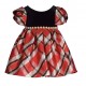 Bonnie Jean Stretch Velvet & Taffeta Plaid Party Dress Newborn -9 M 