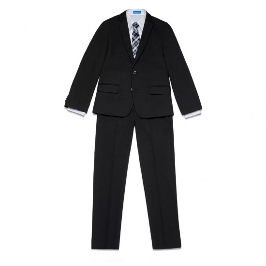 Haggar Boys 4 Piece Suit Set - Black/White