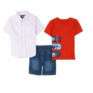 Tony Hawk Boys' 3-Piece Button-Down Shorts Set 4-7