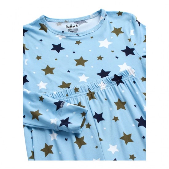 Only Boys STARS 4 Piece Snug Fit Long Sleeve Pajama Set  