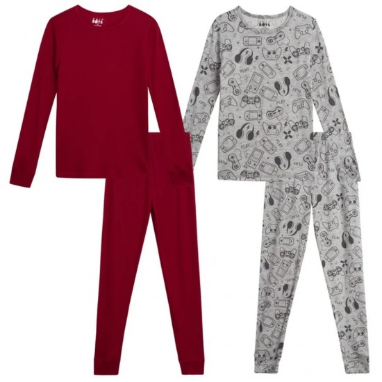 Only Boys GAMES 4 Piece Snug Fit Long Sleeve Pajama Set  