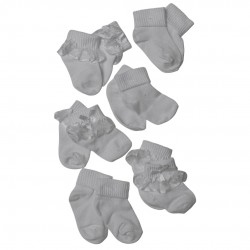 Rene Rofe Baby Girls' 6-Pack White Lace Socks Rene Rofe Baby Girls' 6-Pack White Lace Socks