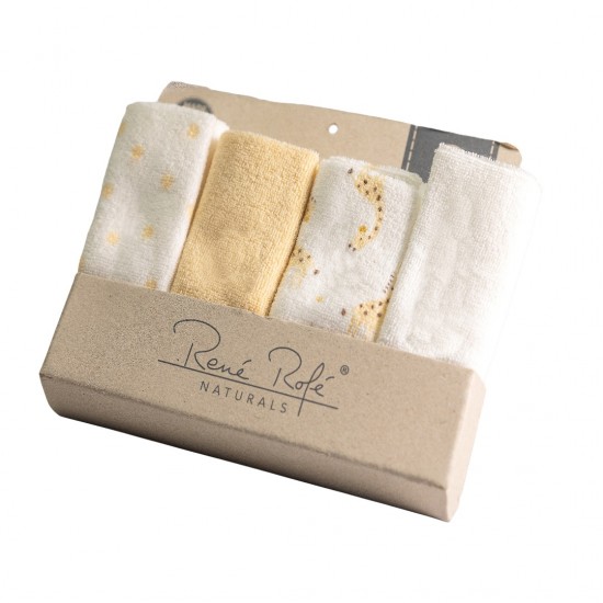 Rene Rofe Gentle & Soft Washcloths for Baby's Bathtime - Yellow Neutral 