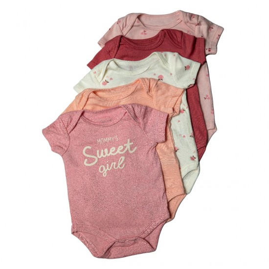 Rene Rofe Baby Girls' 5-Pack Bodysuits - Sweet Girl 