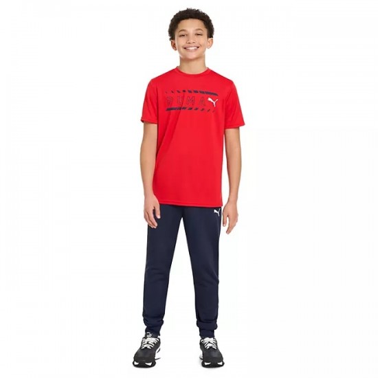 PUMA Boy's Kids Tee and Jogger Set - Red 