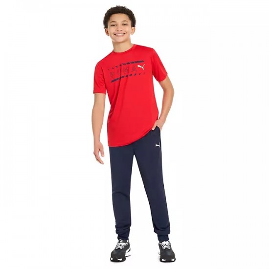 PUMA Boy's Kids Tee and Jogger Set - Red 