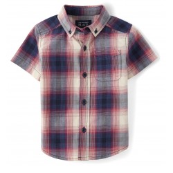 Baby & Toddler Boys' Cotton Poplin Plaid Shirt by Children's Place 