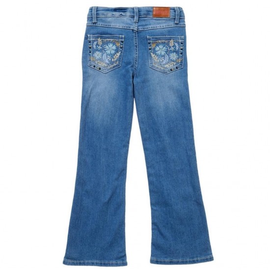 Wallflower Girls' Bootcut Jeans with Embroidered Floral & Rhinestone- 4-6X Wallflower Girls' Bootcut Jeans with Embroidered Floral & Rhinestone- 4-6X