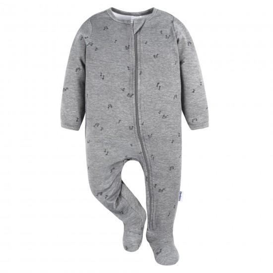 Gerber Baby Boy Sleep ´N Play Footed Cotton Pajamas, 2-Pack - Grey