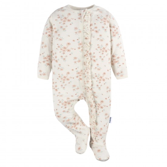 Gerber Baby Girl Sleep ´N Play Footed Cotton Pajamas 2-Pack - Peach