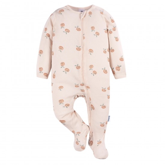 Gerber Baby Girl Sleep ´N Play Footed Cotton Pajamas 2-Pack - Peach