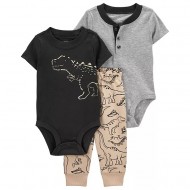 Carter's Boys 3 Piece Bodysuit Pant Set - Might Cute 