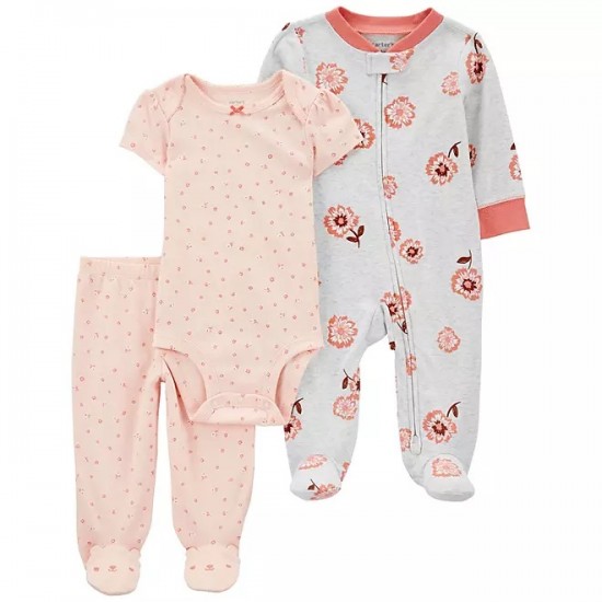 Carter's 3-Piece Baby Girl Layette Set - Floral 