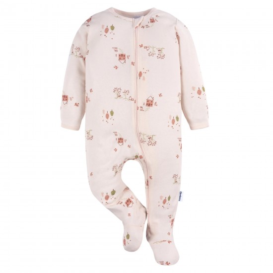 Gerber Baby Girl Sleep ´N Play Footed Cotton Pajamas 2-Pack - Pink 