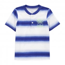 Carter's Boys Short Sleeve Striped Henley Shirt