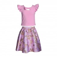 Bonnie Jean Big Girls Multi-Color Floral Mikado Skirt with Knit Top:  Sizes 7-16