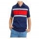 Boys' Short Sleeve Chest Striped Polo T-Shirt - Navy Blue