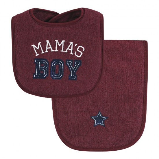 Hudson Baby Bib and Burp Cloth Set 5-in-1 Mamas Boy Hudson Baby Bib and Burp Cloth Set 5-in-1 Mamas Boy