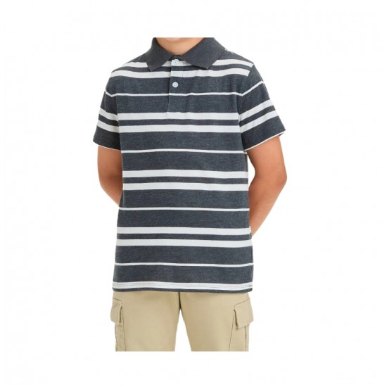 Boys' Short Sleeve Chest Striped Polo T-Shirt - Blue Hue Boys' Short Sleeve Chest Striped Polo T-Shirt - Blue Hue