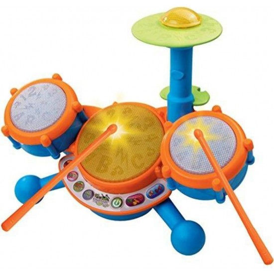 VTech KidiBeats Kids Drum Set, Orange Educational Musical Toy VTech KidiBeats Kids Drum Set, Orange Educational Musical Toy