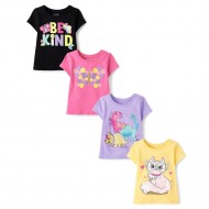 Baby & Toddler Girls Animal Graphic Tee 4-Pack – Kids T-Shirts 
