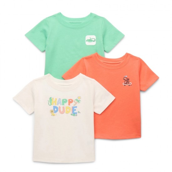 Baby Boy Short Sleeve Graphic Tees 3-Pack - Green Multi (0–24 Months) 