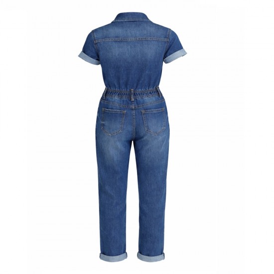 Jordache Girls Short-Sleeve Denim Coveralls – Stylish Denim Jumpsuit (Sizes 4–18)