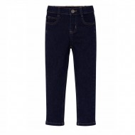 Girls Printed Straight Denim Pants - Dark Wash Denim